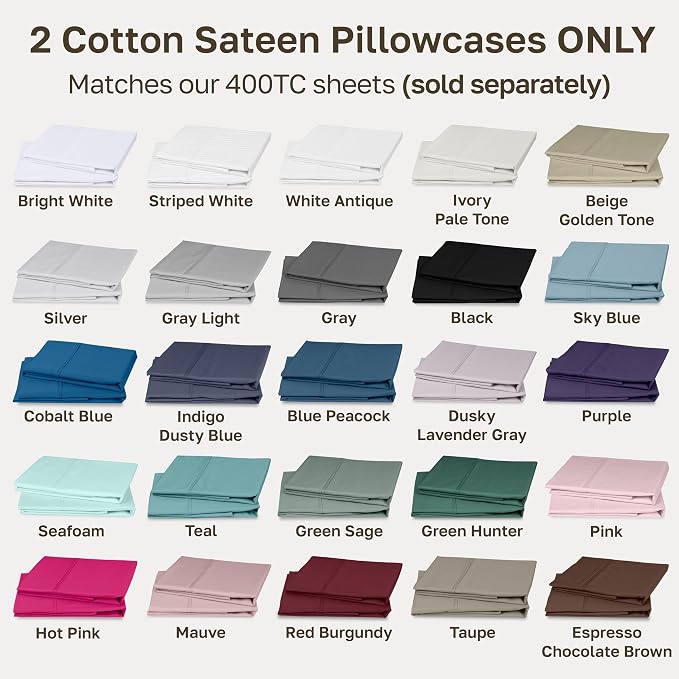California Design Den Soft King Size Pillow Cases, 100% Cotton Set of 2 - Image 8