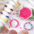 1000Pcs Pony Beads Bracelet 9mm Rose Plastic Barrel Pony Beads - Image 3