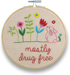 FUNATIC Mostly Drug Free Embroidery Kit | Funny Beginner Needle Work Starter Set by FUNATIC
