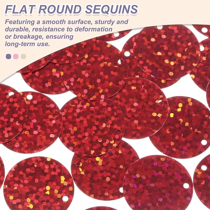 MECCANIXITY 700 Pcs Flat Round Sequins 15mm/0.6 Inch Loose Paillettes Craft - Image 3