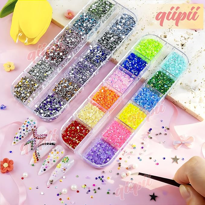 qiipii 24 Color 2mm Small Resin Rhinestones - Image 4