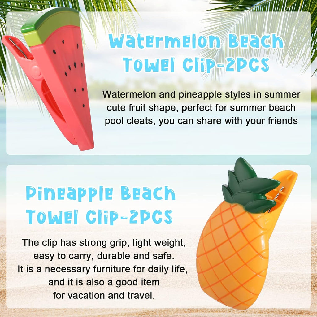 Sieral 8 Pcs Beach Towel Clips Beach Chair Pool Clips for Chairs Plastic Windproof Holder Funny Decorative Clothespins for Patio Accessories Summer, 4 Styles(Cute Style)