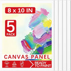 8x10 Canvas Boards for Painting, Primed Cotton Panels, 5 Pack | Pre-Primed by Jofuler-USDirect