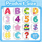 640 PCS Foam Letter Stickers for Kids Crafts, 3D Puffy Colorful Alphabet ABC - Image 2