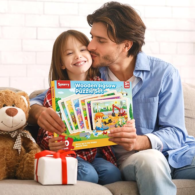 SYNARRY Wooden Puzzles for Kids Ages 4-6, 6 Packs 60 PCs Jigsaw Puzzles - Image 7