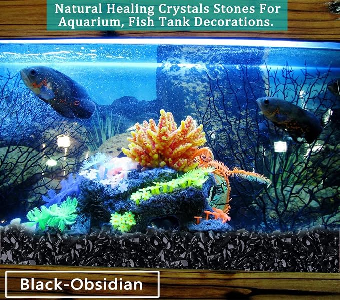 MAIBAOTA Natural Black Obsidian Crystal Quartz Rocks Chips Vase Filler Rocks - Image 4