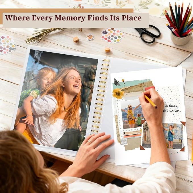 8.5x11 Inch Scrapbook Photo Album, Linen Cover DIY Scrapbooks - Image 2