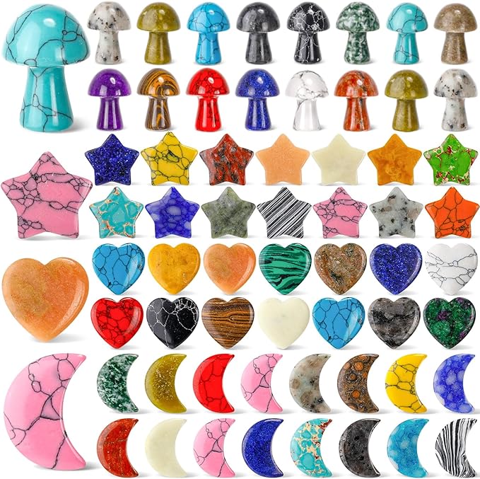 Nuenen 60 Pieces 25 * 25 * 6 mm Crystal Mushroom Sculpture Heart Shaped Moon by Nuenen