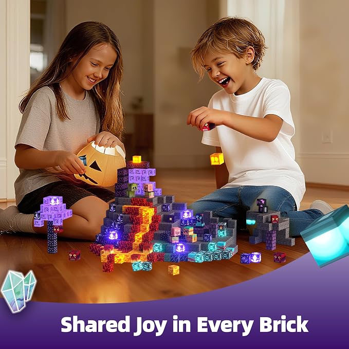 GobiDex Light-Up Magnetic Building Blocks Playset, STEM Sensory Travel Toys - Image 3