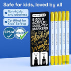 ARTISTRO 5 Gold Acrylic Paint Markers - Image 6