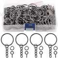 Swpeet 450Pcs 1" 25mm Gun-Black Key Chain Rings Kit, Including 150Pcs Keychain by Swpeet