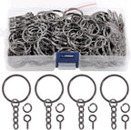 Swpeet 450Pcs 1" 25mm Gun-Black Key Chain Rings Kit, Including 150Pcs Keychain by Swpeet