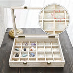 MOOCA Tempered Glass Jewelry Box Organizer, Two-Layer Jewelry Display Case - Image 4