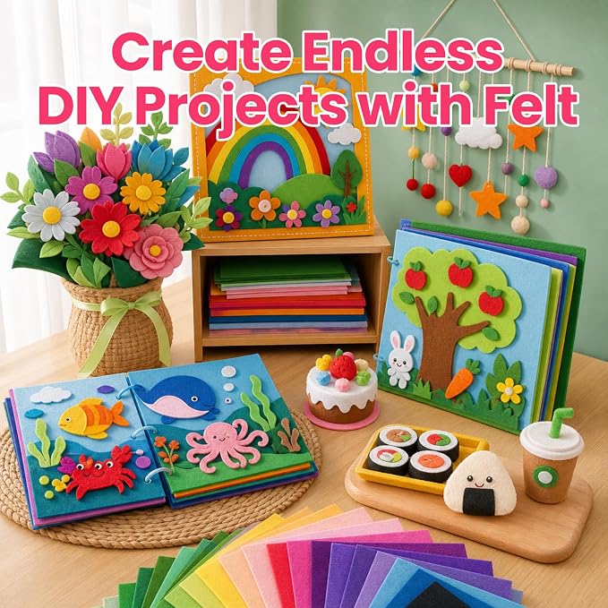 Reginary 120 Pcs 12 x 12 Inch Felt Sheets Bulk - Image 4