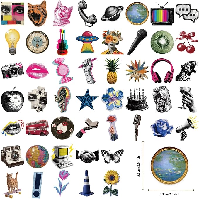 50 Pieces Trendy Y2K Transparent Stickers - Image 2