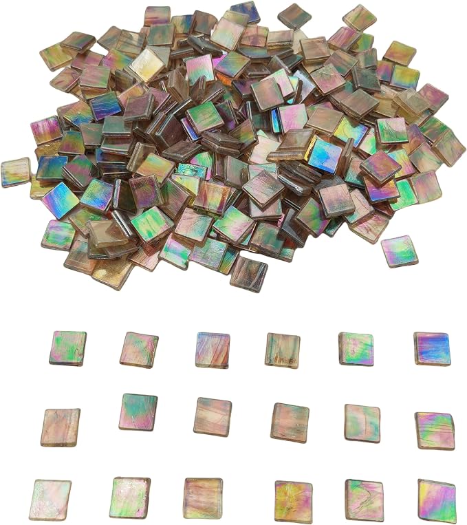 1.1 LB Ice Jade Mosaic Tiles, 0.59“ Square Glass Mosaic Pieces - Image 3