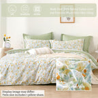LEMIROE Floral Cotton Comforter Twin Size 2Pcs - Image 2