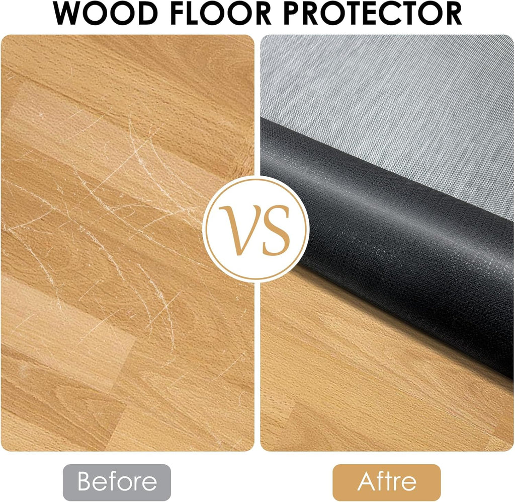 Kuyal Office Chair Mat for Hardwood Floor, 44" x58" Heavy Duty Desk Chair Mat for Office & Home, Anti Slip, Non-Curve Computer Chair Protector Mat, Light Gray