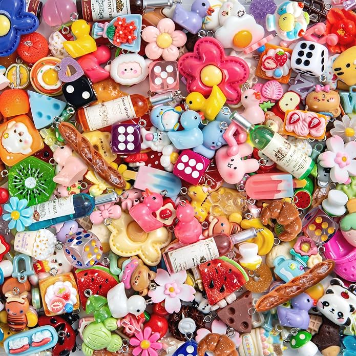 RQAYE DIY Cute charms for bracelets Resin Charms for DIY Keychain & Jewelry by Unknown