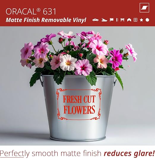 ORACAL 631 Matte Orange Red Vinyl Durable Roll Easy to Weed Permanent Adhesive - Image 3