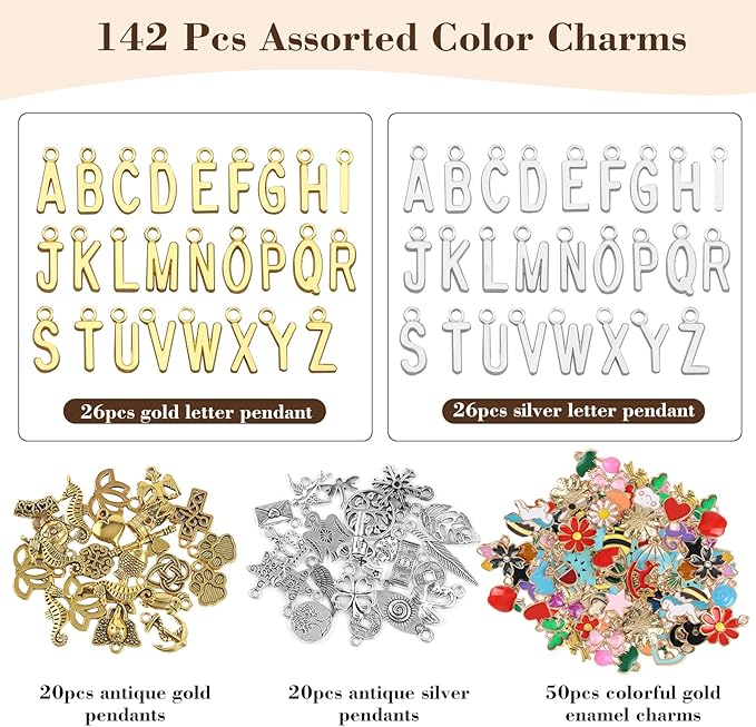 Zplontya 18K Necklace Chains for Jewelry Making Kit 381PCS Include 50Ft 12 - Image 4