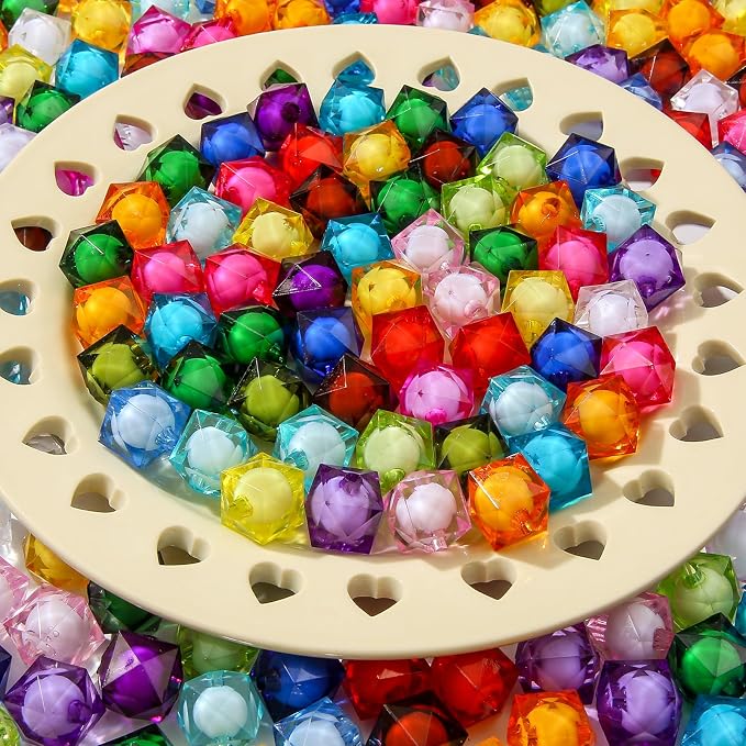16mm Color Acrylic Beads 100pcs Cute Candy Colors Spacer Beads Loose Beads - Image 3