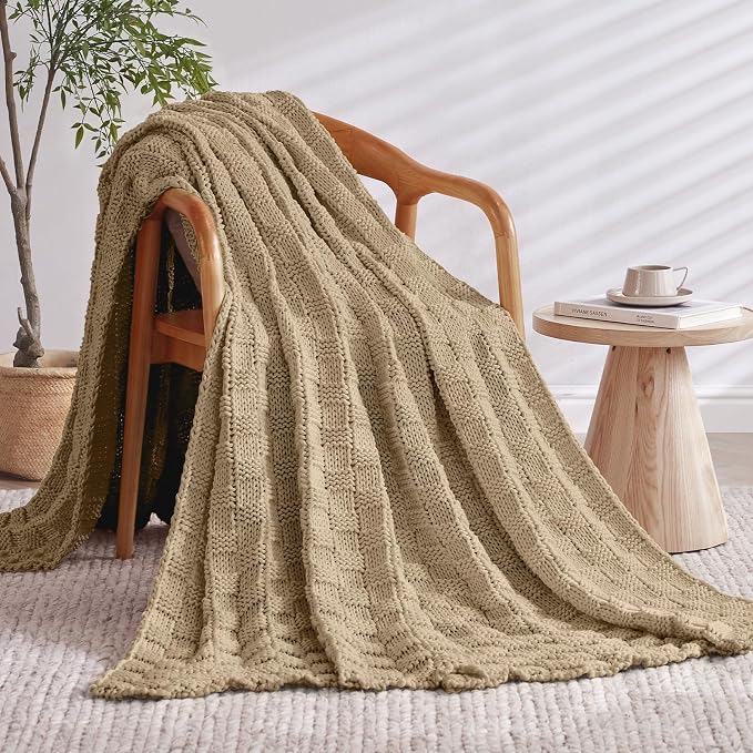 Knitted Weighted Blanket for Adult, No Beads Heavy Blanket 60” x 80'' 17lbs - Image 2