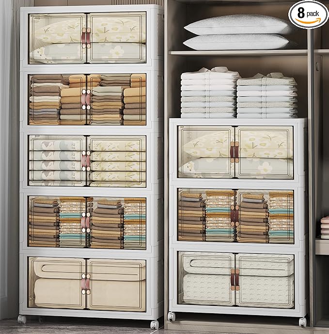 UAMFURI Stackable Storage Bins, 1440QT Collapsible Drawers by UAMFURIDirect