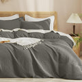 PHF Waffle Weave Duvet Cover Set California King, No Snagging Ultra Soft Luxury by PHF