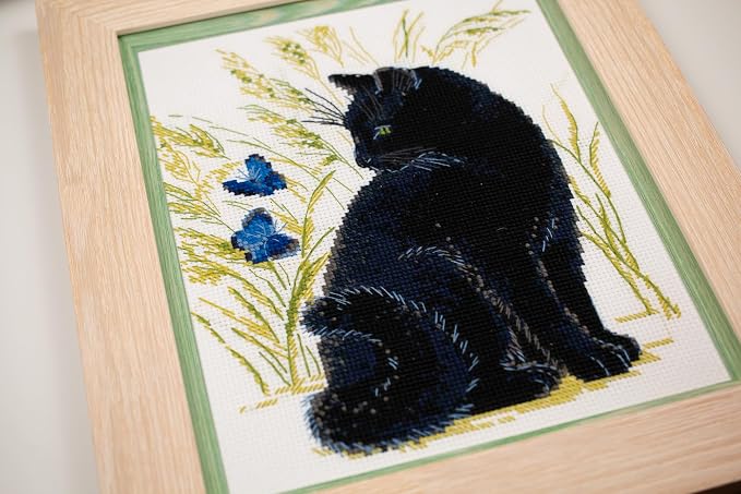 RIOLIS - Black Cat 2001, Kitten Lovers Cross Stitch Kit 9½ x11¾, Cross Stitch - Image 5