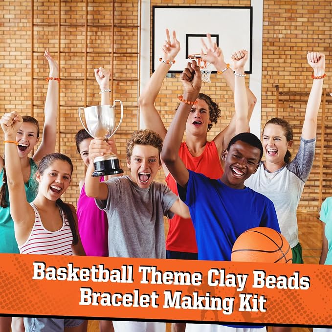 Ferreve 4200 Pcs Basketball 12 Strands Clay Beads Bracelet Making Kit, 100 - Image 5