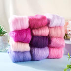 FASHEWELRY 2.12 oz Wool Roving for Needle Felting Kit 12 Colors Felting Wool - Image 5