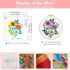 Zhenqing Purple Floral Bouquet Cross Stitch Kit - Image 4