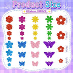 512 PCS Glitter Foam Stickers, Colorful Flower & Butterfly Shapes Foam Stickers - Image 2
