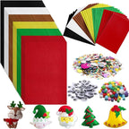 gisgfim 42Pcs Christmas Felt Fabric Sheets 8 x 12 Inch Red Green Black Assorted by gisgfim