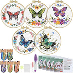 ERKOON 5 Sets Embroidery Kit for Beginners by ERKOON