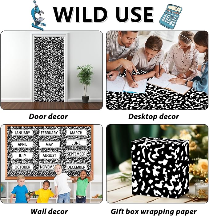Qyeahkj Composition Bulletin Board Paper Roll Black Dot Bulletin Board - Image 7