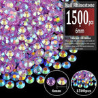 1500pcs 6mm Resin Rhinestones Bulk, Transparent Lavender Purple AB Flatback - Image 2