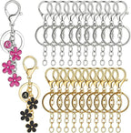 20pcs Keychain Making Kit with Key Rings Lobster Clasp Chain by SUNLA