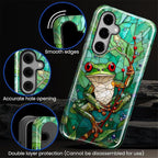 for Samsung Galaxy S25 Case, Frog Stained Glass Pattern Glossy 2 in 1 - Image 5
