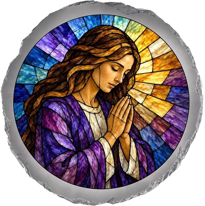 Magnolia Garden 10-Inch Praying Woman Stepping Stone by DicksonsGifts
