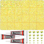 31000Pcs Yellow Rhinestones for Bedazzling, Flat Back Resin Rhine Stone Diamond by Worthofbest