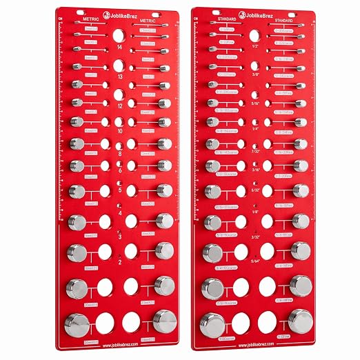 Thread Checker, 76 Nut and Bolt Thread Checker, 28 Standard & 28 Metric & 20 by JoblikeBrez