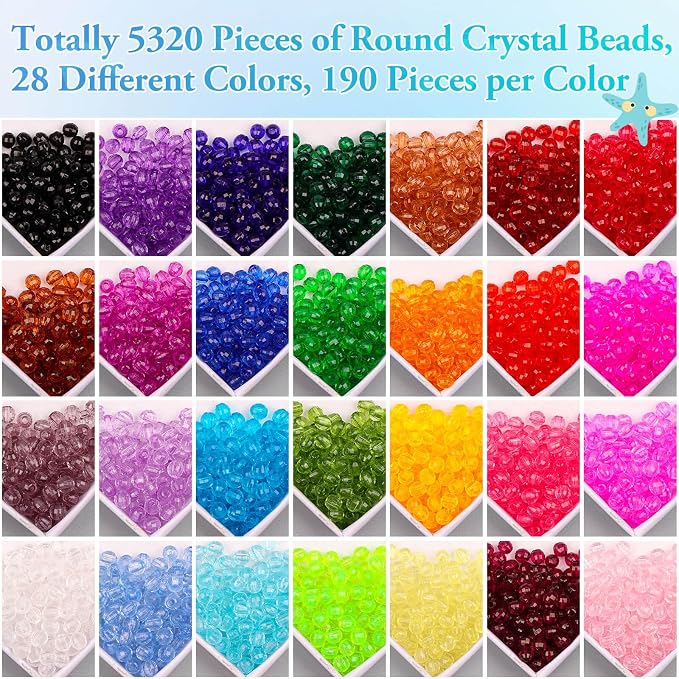 PAXCOO 5320Pcs Crystal Acrylic Beads - Image 2