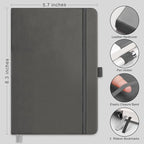 RETTACY Blank Journal Notebook, 192 Pages, A5 Medium Size | Leather Hardcover - Image 2