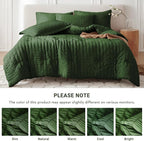 MUXHOMO 5 Pieces Twin XL Comforter Set, Seersucker Bed in a Bag Twin XL Size - Image 5