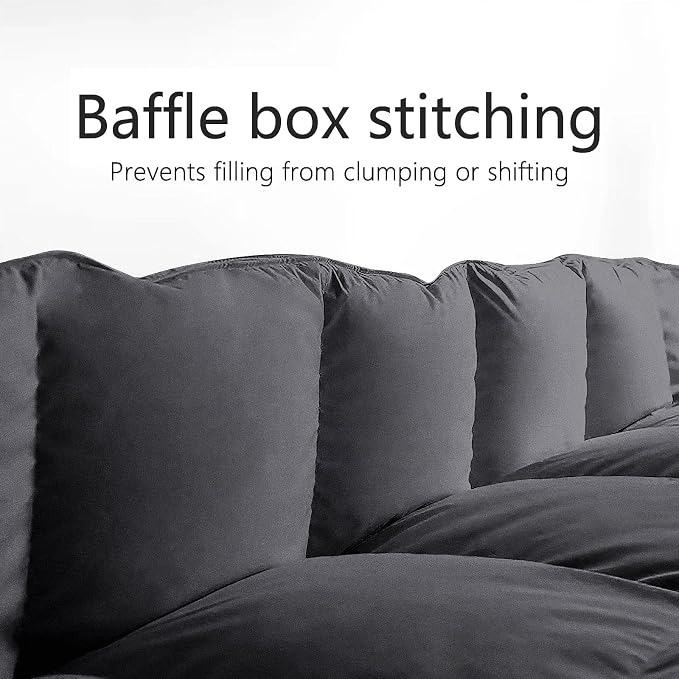 TEXARTIST Premium 2100 Series Queen Comforter All Season Breathable Grey - Image 3
