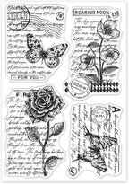GLOBLELAND Vintage Floral Clear Stamp Art Words Transparent Silicone Stamp - Image 8