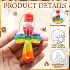 Kenning 24 Set Sand Art Cross Necklace Craft Kit, Colorful VBS Christian Empty - Image 3