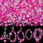 200-260PCS TINKRSTUFF Assorted Rose Pink Acrylic Beads by TINKRSTUFF